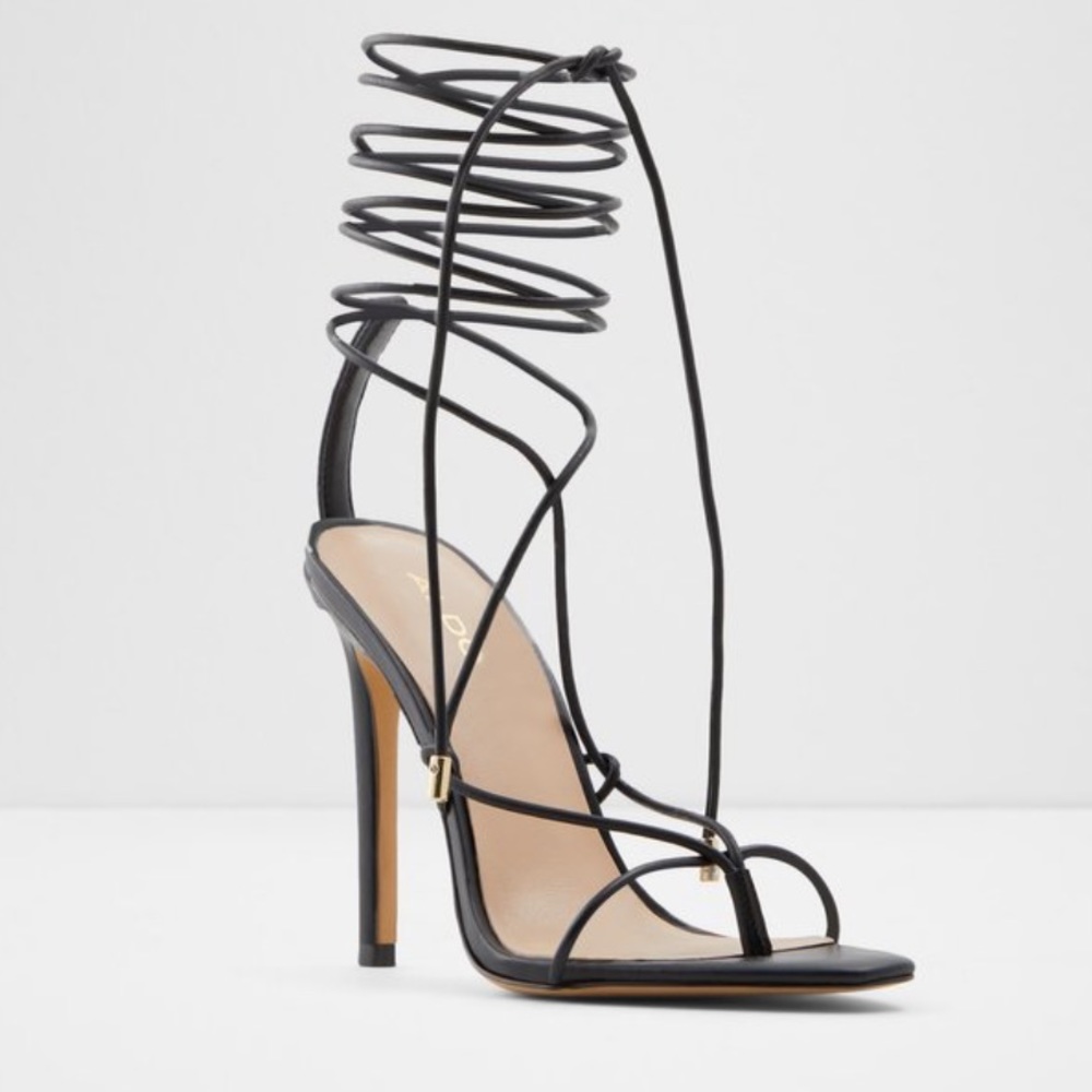 Black Strappy heeled sandal - Stiletto heel